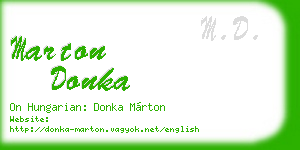 marton donka business card